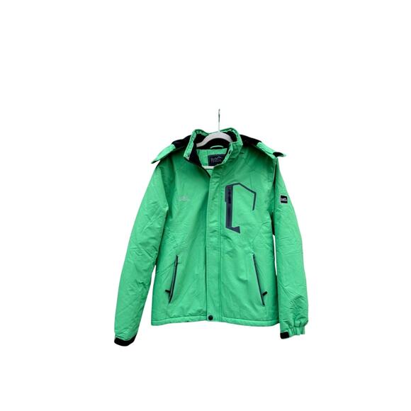 Pooluly jacket Ski Snowboard Winter Waterproof Green Hooded coat women’s Large - Picture 6 of 6